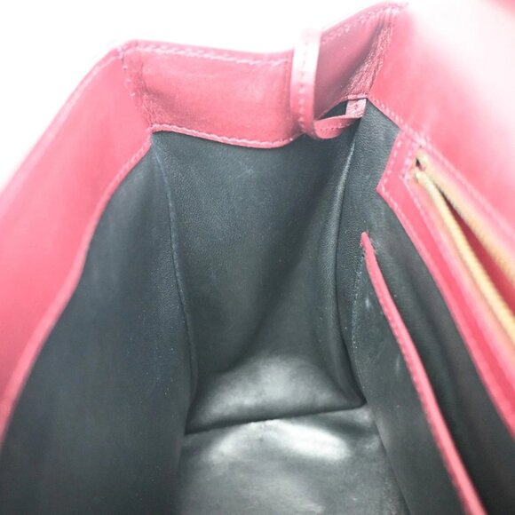 GUCCI Logo Top Handle Shoulder Hand Bag Leather Red GHW Italy - Picture 10 of 16